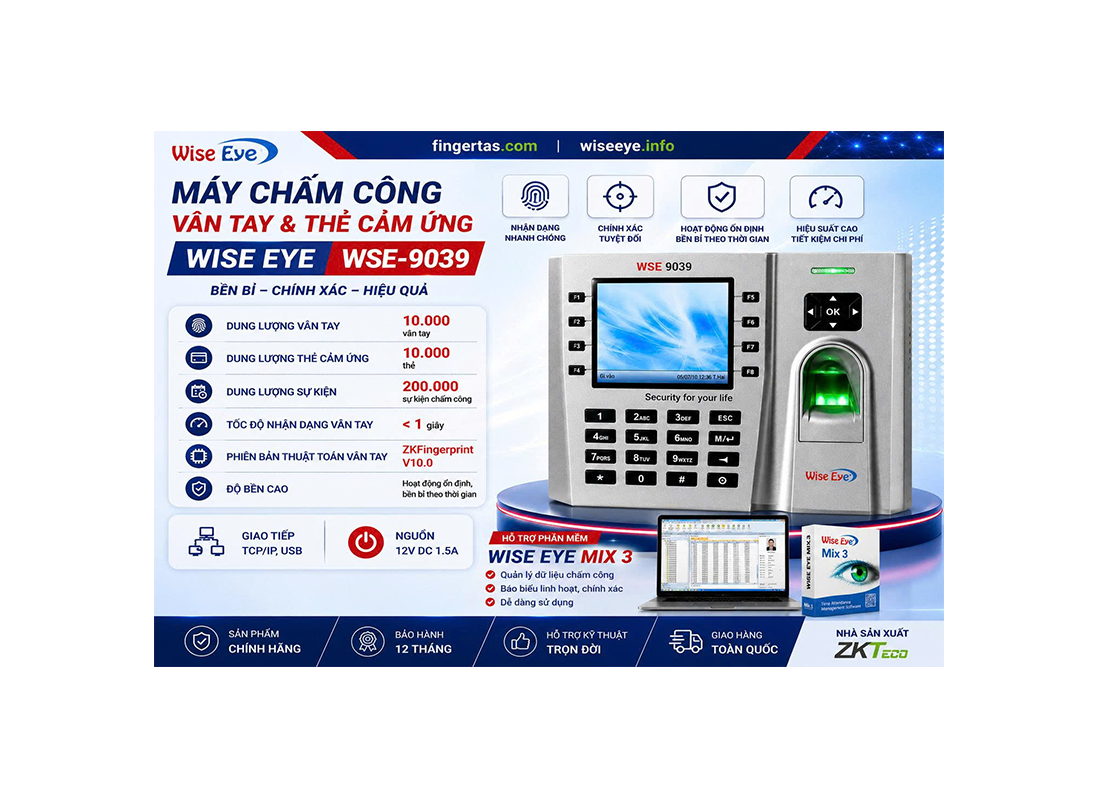 Máy chấm công vân tay Wise Eye WSE-9039